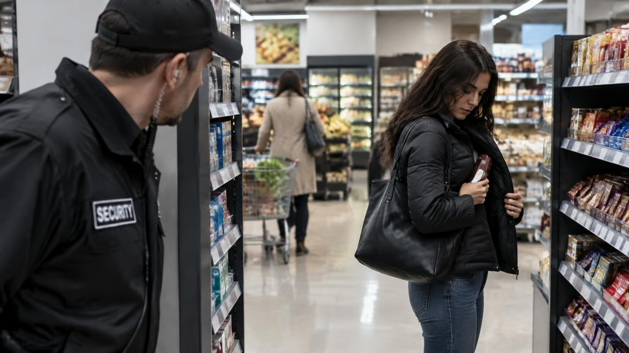 store detective watching shopper